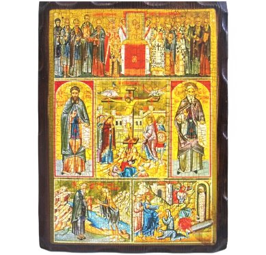 Иконы Четыредесятница (Великий Пост) икона на дереве под старину (22 х 30 см)
