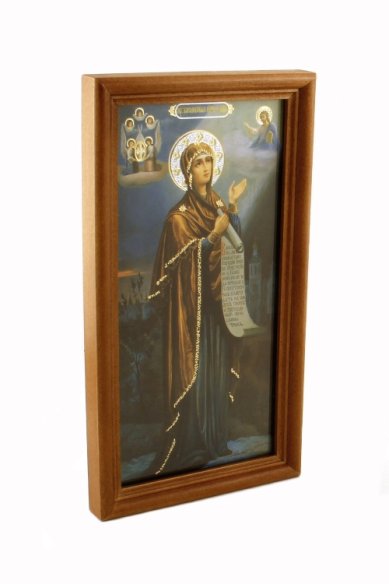 Иконы Боголюбская икона Божией Матери под стеклом (13 х 24 см, Софрино)