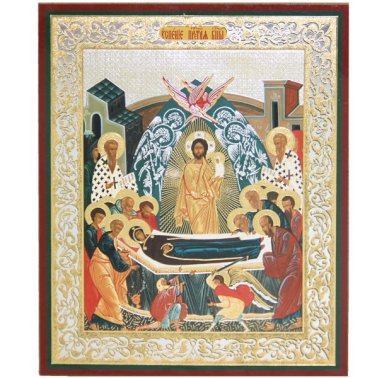 Иконы Успение Пресвятой Богородицы икона на оргалите (11 х 13 см, Софрино)