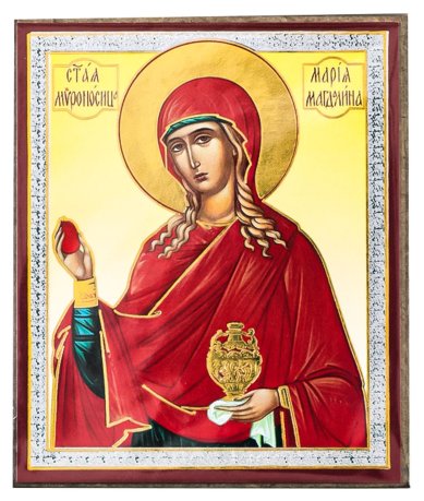 Иконы Мария Магдалина равноапостольная икона на деревянном планшете (6 х 7,5 см, Софрино)