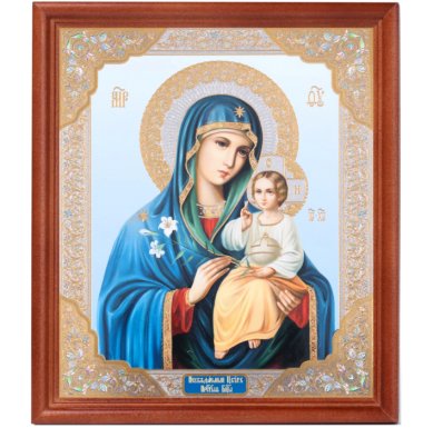 Иконы Неувядаемый Цвет икона Божией Матери под стеклом (20 х 24 см, Софрино)