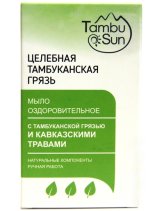 Натуральные товары Мыло лечебно-косметическое «Грязь тамбуканская и энергия Кавказских трав» (50 г)