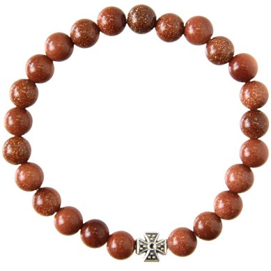 Утварь и подарки Браслет из камня авантюрин коричневый, освящен на мощах святого Гавриила Ургебадзе