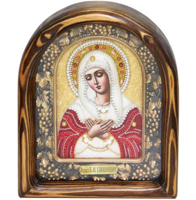 Иконы Умиление Божией Матери икона из бисера (18,5 х 23 см)