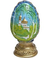 Утварь и подарки Свеча декоративная «Пасхальное яйцо на подставке» (голубое)