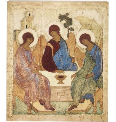 Иконы Троица Святая икона на дереве (19,5 х 24,5 см)