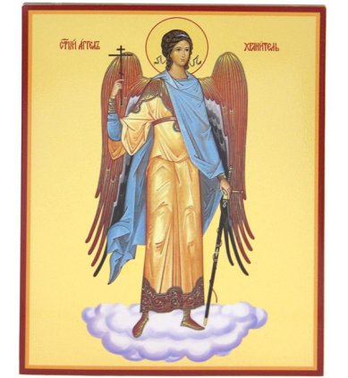 Иконы Ангел Хранитель икона на дереве, ручная работа (14 х 18 см)