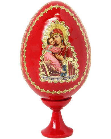 Утварь и подарки Яйцо большое на подставке с образом Пресвятой Богородицы «Владимирская»