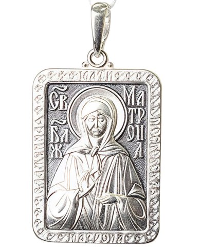 Ювелирные изделия Образок серебряный 925 Матрона Московская частичное чернение