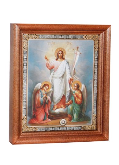 Иконы Воскресение Христово икона под стеклом с мощевиком (13 х 16 см, Софрино)