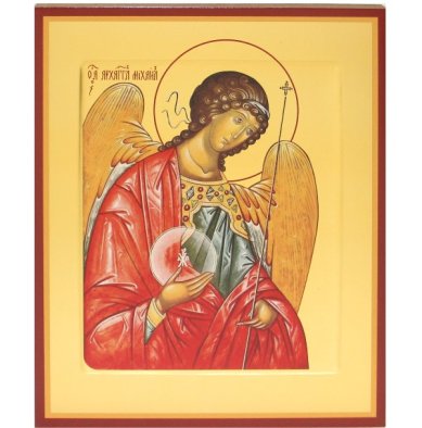 Иконы Михаил Архангел икона икона на дереве, ручная работа (17,2 х 20,7 см) 