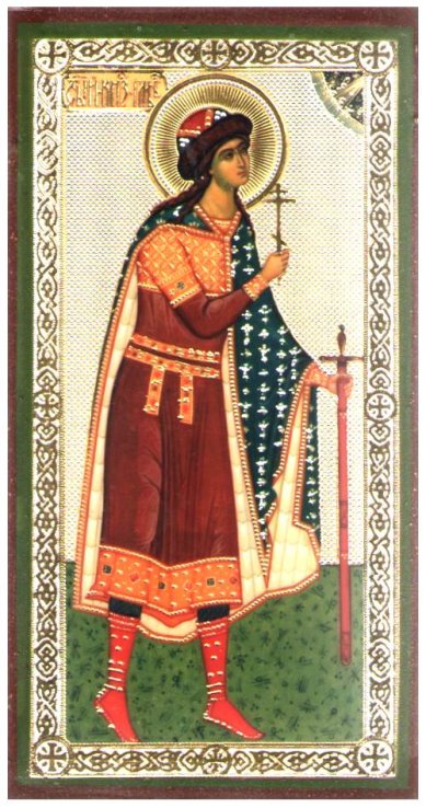 Иконы Глеб благоверный князь икона, литография на дереве (5 х 9 см)