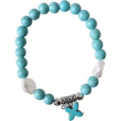 Утварь и подарки Четки-браслет 20 зерен из искусственного камня с крестом