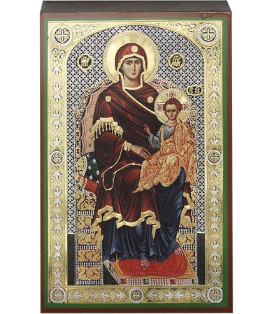 Иконы Божия Матерь на Престоле, икона 13х20 см, Тиль