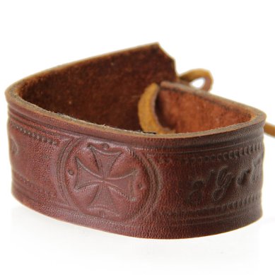 Утварь и подарки Браслет кожаный «Господи помилуй» (широкий, 2,6 см х 20 см)