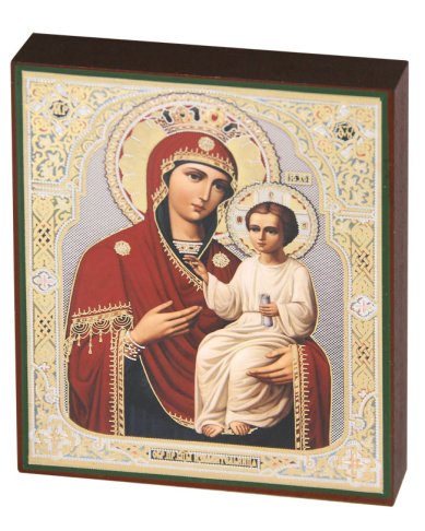 Иконы Избавительница икона Божией Матери на дереве (13 х 16 см)