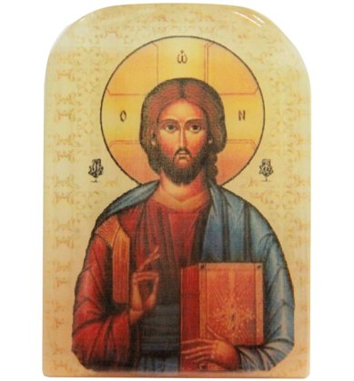 Иконы Икона настольная из селенита «Господь Вседержитель» (4,5 х 6,5 см)