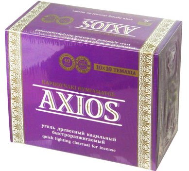 Утварь и подарки Уголь «Axios» кадильный быстроразжигаемый (D = 4 см, 10 брикетов)