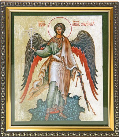 Иконы Ангел Хранитель, икона багетная рамка (18 х 21 см)