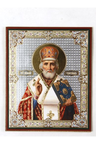 Иконы Николай Чудотворец икона на оргалите (11 х 13 см, Софрино)
