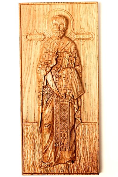 Иконы Николай Чудотворец  икона из дерева, с восковым покрытием (10х24 см)