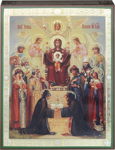 Иконы Киевская Похвала Пресвятой Богородицы, икона 17х24 см, Тиль
