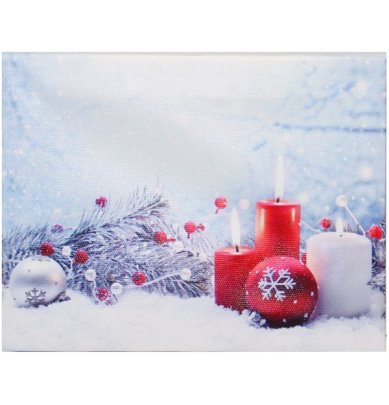 Утварь и подарки Картина на холсте с подсветкой «Снежная композиция» (20 х 15 см)