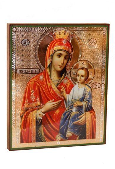 Иконы Иверская икона Божией Матери, литография на дереве (18х21 см, Тиль)