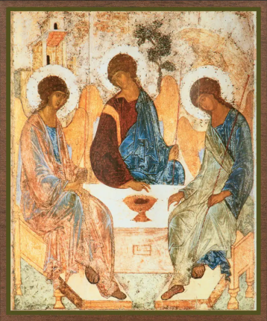 Иконы Святая Троица икона на МДФ (15 х 18 см)