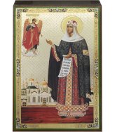 Иконы Явление Архангела Михаила святой Ефросинии, икона 13х20 см, Тиль