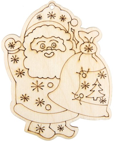 Утварь и подарки Подвеска деревянная для раскрашивания Дед Мороз