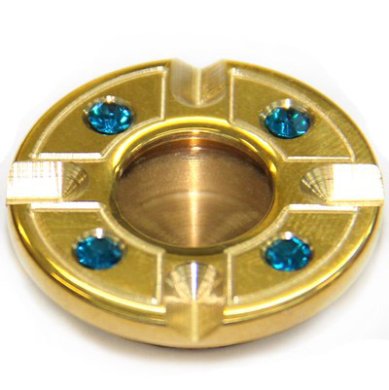 Утварь и подарки Мощевик металлический из латуни с голубыми стразами (внешний диаметр 2 см) 