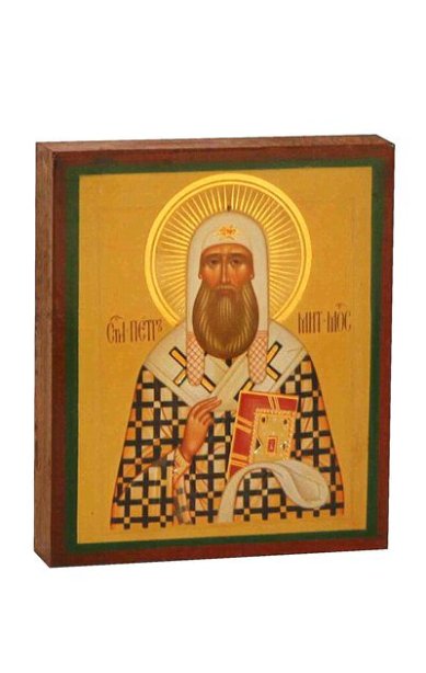Иконы Петр митрополит Московский икона на дереве (6х7 см, Тиль)