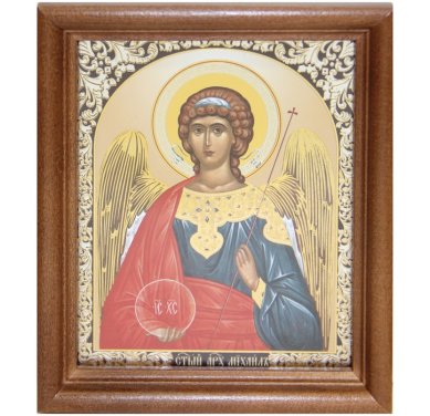 Иконы Михаил Архангел икона под стеклом (13 х 16 см, Софрино)
