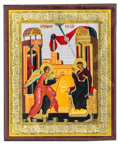 Иконы Благовещение Пресвятой Богородицы икона на планшете (6 х 7,5 см, Софрино)