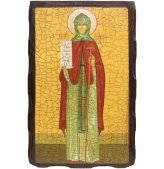 Иконы Иулиания Московская преподобная икона на дереве под старину (18 х 24 см)