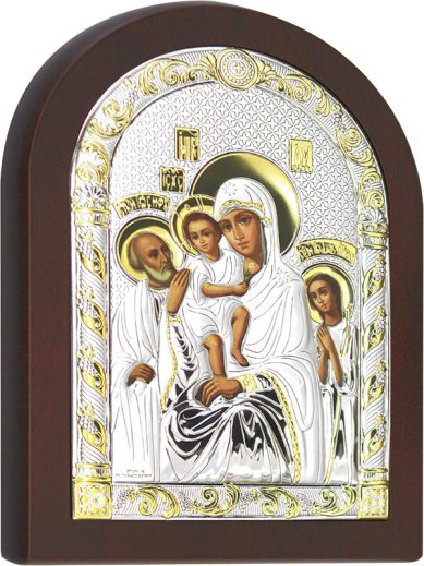 Иконы Трех Радостей Божией Матери икона в серебряном окладе 150 х 200 мм