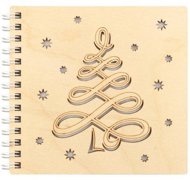 Утварь и подарки Блокнот-скетчбук деревянный «Новогодняя ель»