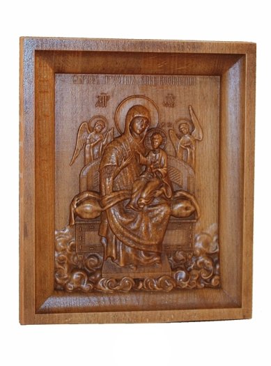 Иконы Всецарица икона Божией Матери на дереве, ручная работа (19,5 х 23,5 см)