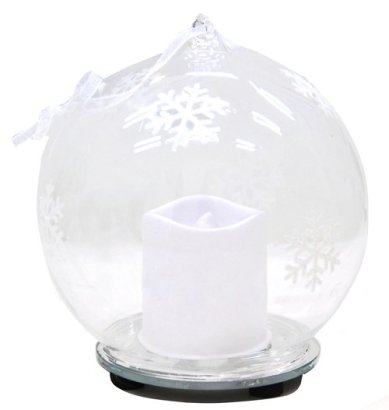 Утварь и подарки Рождественский сувенир «Шар со свечой» с подсветка (диаметр 10 см)