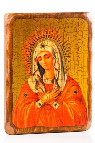 Иконы Умиление икона Божией Матери на доске под старину (18х24 см)