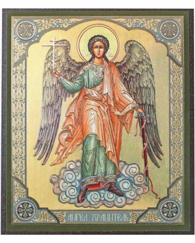 Иконы Ангел Хранитель икона на МДФ (10,3 х 12,3 см)
