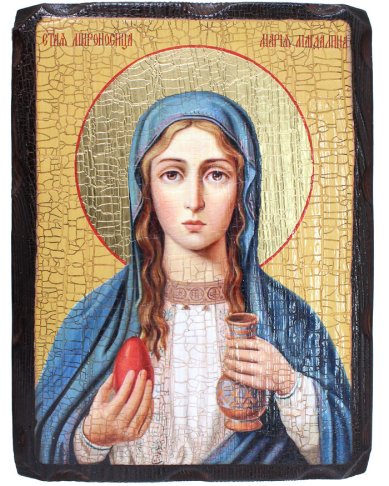 Иконы Мария Магдалина, икона на доске под старину 18 х 24 см