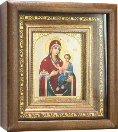 Иконы Иверская икона Божией Матери в киоте с багетом, 16,5 х 19 см