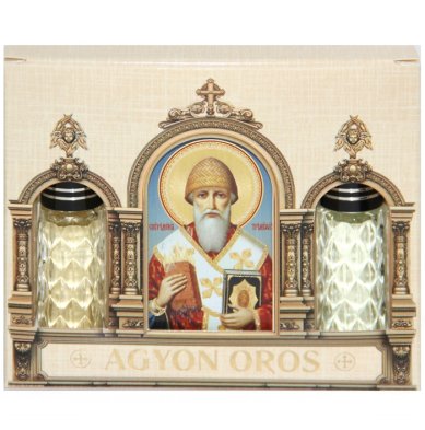 Утварь и подарки Набор подарочный «Миро» с благовониями (2 шт по 10 мл каждый, икона Спиридон Тримифунтский)
