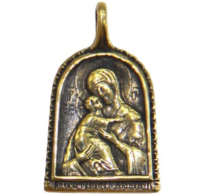 Утварь и подарки Медальон-образок из латуни «Владимирская БМ» (2,2 х 3 см)