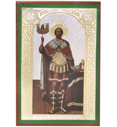Иконы Александр Невский икона литография на дереве (6 х 9 см)