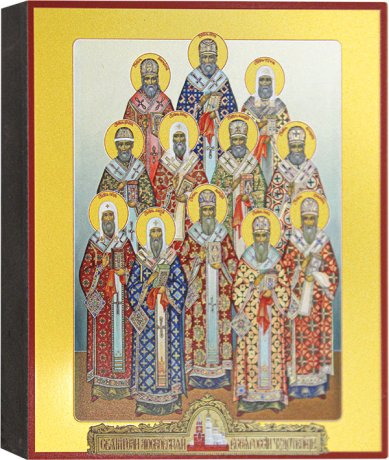 Иконы Собор Московских святителей икона (12,5 х 15,5 см)