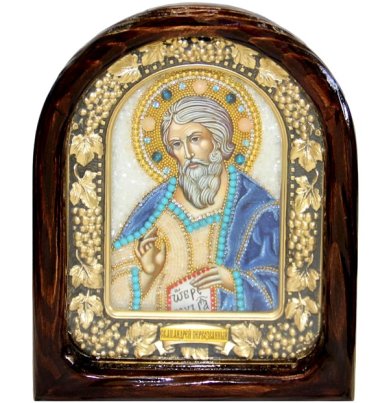 Иконы Андрей Первозванный икона из бисера (18,5 х 23 см)