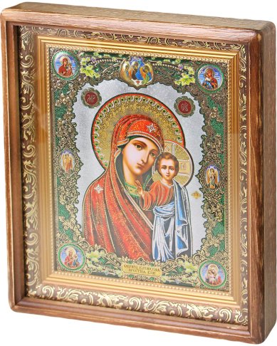 Иконы Казанская икона Божией Матери в киоте (27,5 х 33 см)